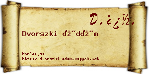 Dvorszki Ádám névjegykártya