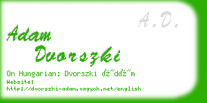 adam dvorszki business card